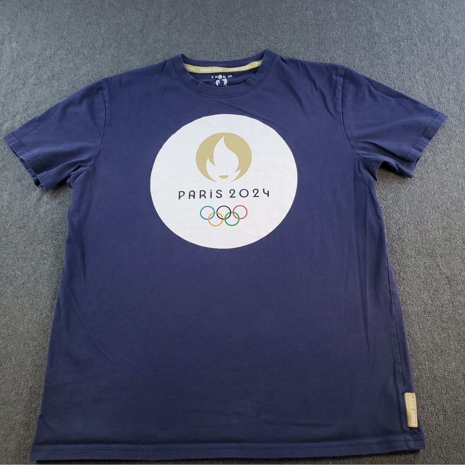 Official Olympics Paris 2024 Volunteer Uniform Tshirt Size Large Blue